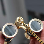 3x25mm Classical Ladies Drama Watching Telescope Carrying Binoculars With Chain, Gold with Chain, White with Chain, Black with Chain