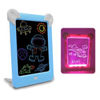 LED Luminous Drawing Board Electronic Fluorescent Writing Board Children Light Painting Message Board, Blue, Pink