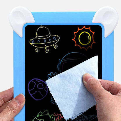 LED Luminous Drawing Board Electronic Fluorescent Writing Board Children Light Painting Message Board, Blue, Pink