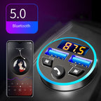 Halo Car MP3 Bluetooth Player Car Charger Car FM Transmitter 3.1A Car Charger, Elegant Black, Tyrant Gold, Snow Silver