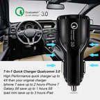 2 PCS QC3.0+3.1A Car Charger Dual USB 6A Halo Wine Bottle Fast Charge Car Charger, Elegant Black, Classic White