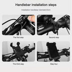 Electric Bicycle Mobile Phone Holder Can Be Rotated 360-degree Mobile Phone Holder Four-way Adjustment Bracket for Motorcycle, Handlebars, Rearview Mirrors