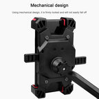Electric Bicycle Mobile Phone Holder Can Be Rotated 360-degree Mobile Phone Holder Four-way Adjustment Bracket for Motorcycle, Handlebars, Rearview Mirrors