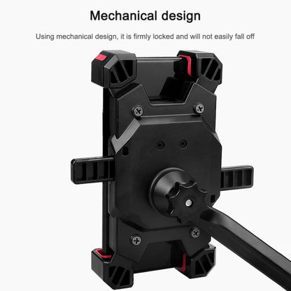 Electric Bicycle Mobile Phone Holder Can Be Rotated 360-degree Mobile Phone Holder Four-way Adjustment Bracket for Motorcycle, Handlebars, Rearview Mirrors