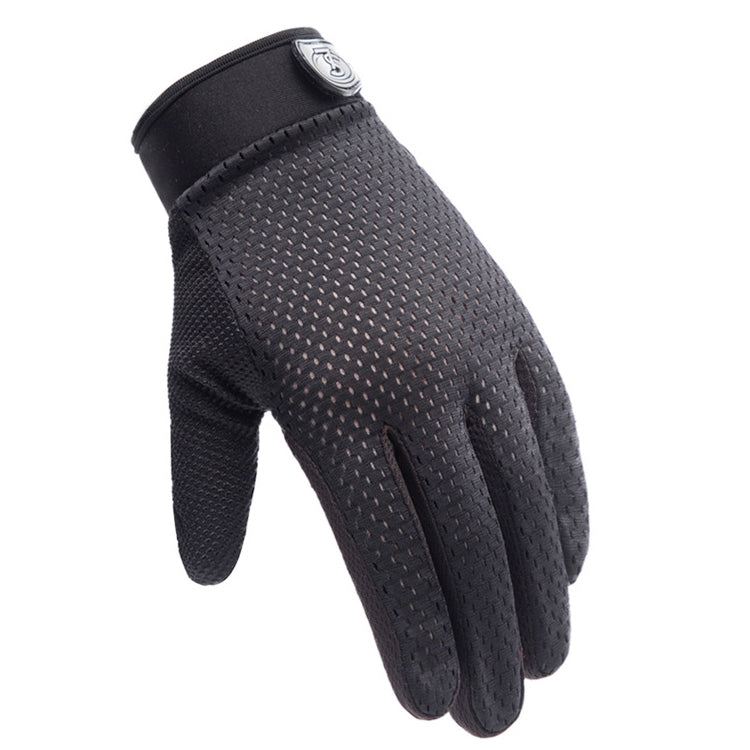 HSLEJP Outdoor Sports Breathable Touch Screen Antiskid Cycling Full Finger Gloves, M, L