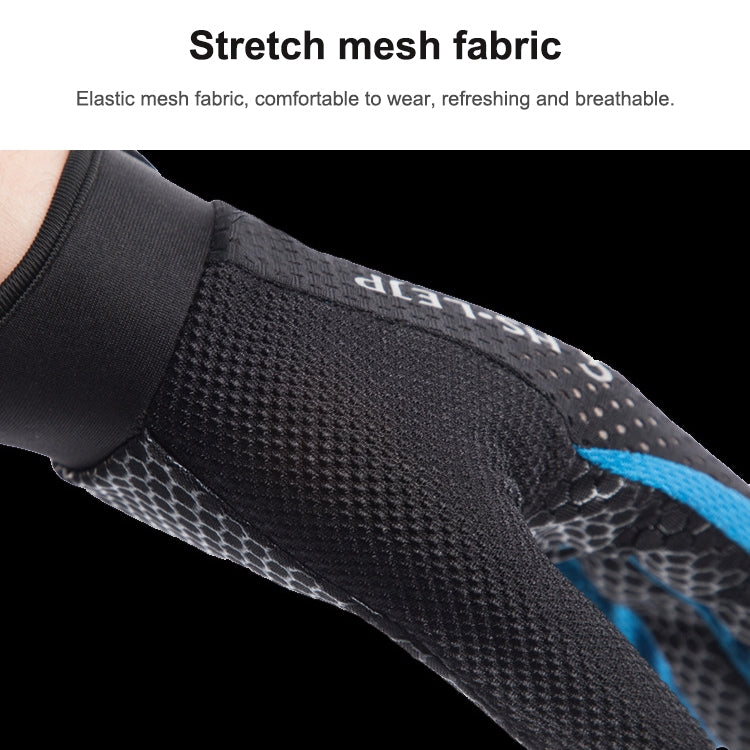 HSLEJP Outdoor Sports Breathable Touch Screen Antiskid Cycling Full Finger Gloves, M, L
