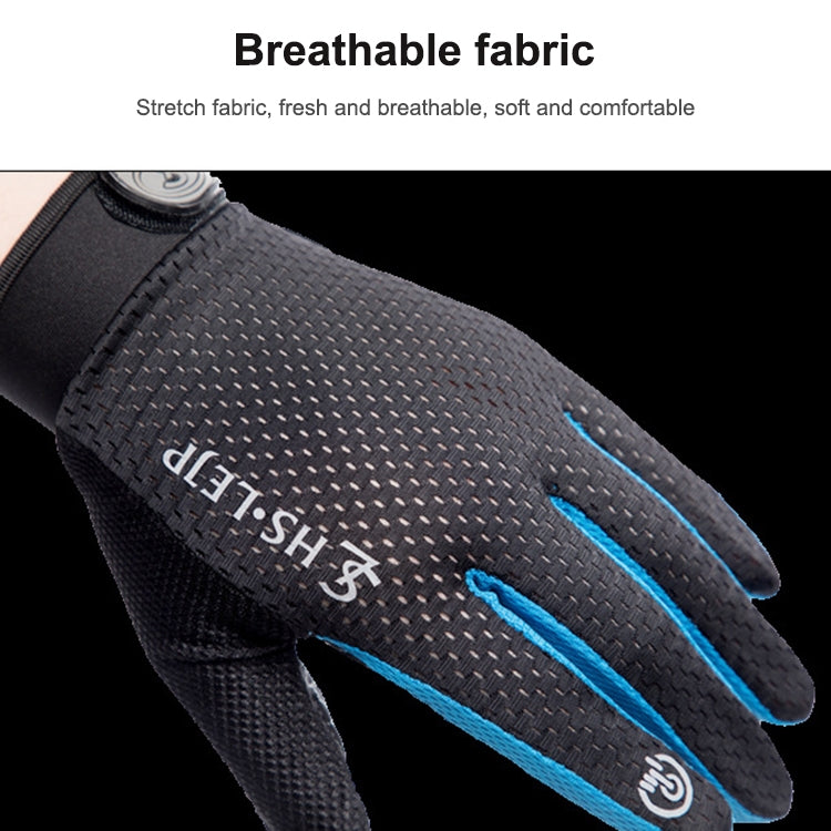 HSLEJP Outdoor Sports Breathable Touch Screen Antiskid Cycling Full Finger Gloves, M, L