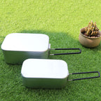 Outdoor Travel Camping Camping Lunch Box Portable Foldable Aluminum Lunch Box Retro Lunch Box Small, Small Regular Lunch Box, Lunch Box And Steaming Rack, Lunch Box And Steaming Rack And Folding Stove