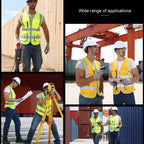 Multi-pockets Safety Vest Reflective Workwear Clothing, XXL-Chest 130cm, L-Chest 118cm, M-Chest 112cm, XL-Chest 124cm