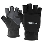 HUMRAO Winter Half-Finger Flip Cover Warm Gloves For Outdoor Sports Skiing And Cycling, L, XL