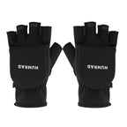 HUMRAO Winter Half-Finger Flip Cover Warm Gloves For Outdoor Sports Skiing And Cycling, L, XL