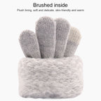 Winter Touch Screen Gloves Women Men Warm Stretch Knit Mittens Imitation Wool Thicken Full Finger Gloves, White, Grey, Black, Yellow, Navy Blue, Kids White, Kids Black, A-Navy Blue, A-Black, A-White, A-Grey, B-Grey, B-Blue, C-Yellow, C-Blue, C-Purple  ...