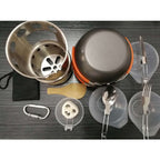 Outdoor Hiking Camping Wood Stove Set With Cutlery