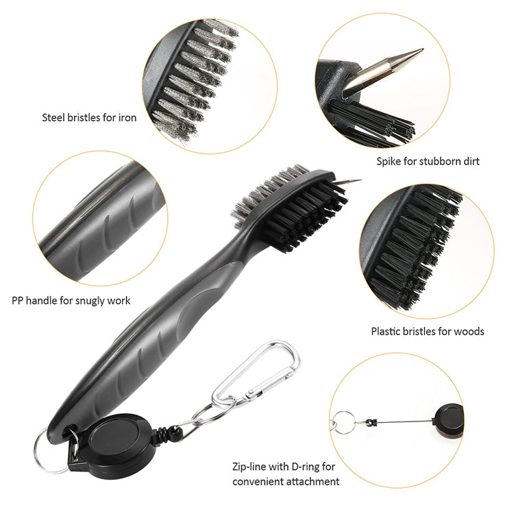 Golf Club Brush Ball Slot Cleaning Brush Cleaning Set, ZY-0021  Brush Blue, ZY-0021 Brush Black, ZY-0021 Brush Green, ZY-0021 Brush Red, ZY-0021 Brush Orange