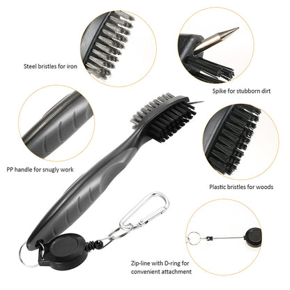 Golf Club Brush Ball Slot Cleaning Brush Cleaning Set, ZY-0021  Brush Blue, ZY-0021 Brush Black