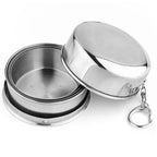 Stainless Steel Camping Folding Cup Traveling Outdoor Camping Hiking Mug Portable Collapsible Cup, S 60ML, M 150ML, L 250ML