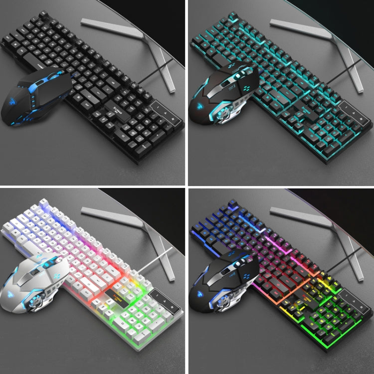 X-L SWAB GX50 Computer Manipulator Feel Wired Keyboard + Macro Programming Mouse, Color：, Black No Light + Gaming Mouse, Black Ice Blue, White Mixed Light, Black Mixed Light