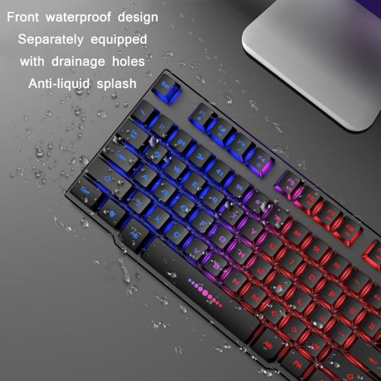 X-L SWAB GX50 Computer Manipulator Feel Wired Keyboard + Macro Programming Mouse, Color：, Black No Light + Gaming Mouse, Black Ice Blue, White Mixed Light, Black Mixed Light