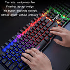 X-L SWAB GX50 Computer Manipulator Feel Wired Keyboard + Macro Programming Mouse, Color：, Black No Light + Gaming Mouse, Black Ice Blue, White Mixed Light, Black Mixed Light