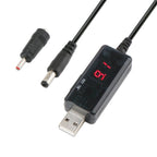 USB Boost Cable 5V Step Up to 9V 12V Adjustable Voltage Converter 1A Step-up Volt Transformer DC Power Regulator with Switch, 5V Step Up to 9V 12V
