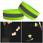Reflective Band High Visibility Elastic Wristbands Outdoor Sports Running Cycling Night WarningWrist Band, Green, Blue, Pink, Orange