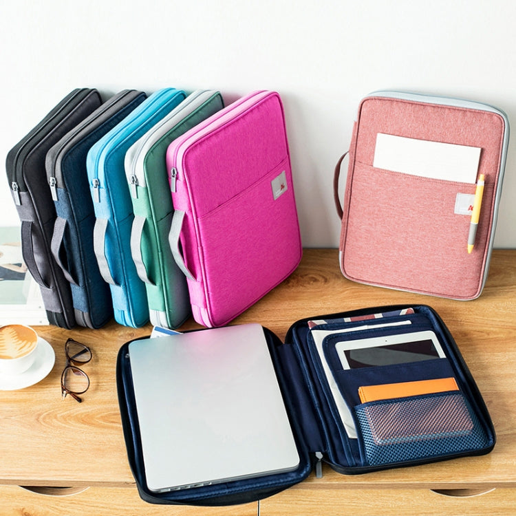 Multi-functional A4 Document Bags Portable Waterproof Oxford Cloth Storage Bag for Notebooks，Size: 33cm*24*3.5cm