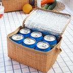 Outdoor Camping Picnic Bag Wicker Picnic Basket Case Thermal Lunch Storage Box