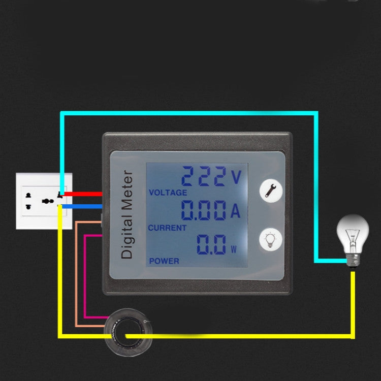 peacefair PZEM-011 AC Digital Display Multi-function Voltage and Current Meter Electrician Instrument, Host + Closed CT, Host + Opening CT