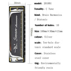 Swan 2 PCS 10 Holes Full-scale Bruce Harmonica Beginner Children Adult Students Playing Musical Instruments, Swan 10 Holes Bruce Harmonica