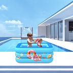 Household Indoor and Outdoor Ice Cream Pattern Children Square Inflatable Swimming Pool, 130 x 85 x 50cm Pink, 150 x 110 x 50cm Pink, 180 x 130 x 55cm Pink, 210 x 135 x 55cm Pink, 130 x 85 x 50cm Blue, 150 x 110 x 50cm Blue, 180 x 130 x 55cm Blue      ...