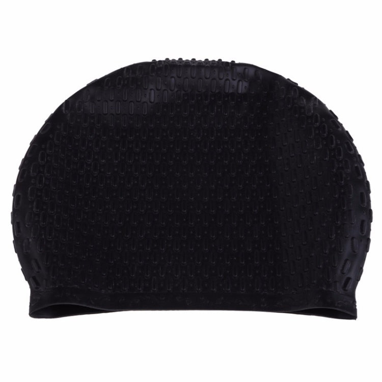 Silicone Waterproof Swimming Caps Protect Ears Long Hair Sports Swimming Cap for Adults, Silicone Long Hair Swimming Cap(Black), Silicone Long Hair Swimming Cap(Dark Blue), Silicone Long Hair Swimming Cap(Light Blue)                                    ...