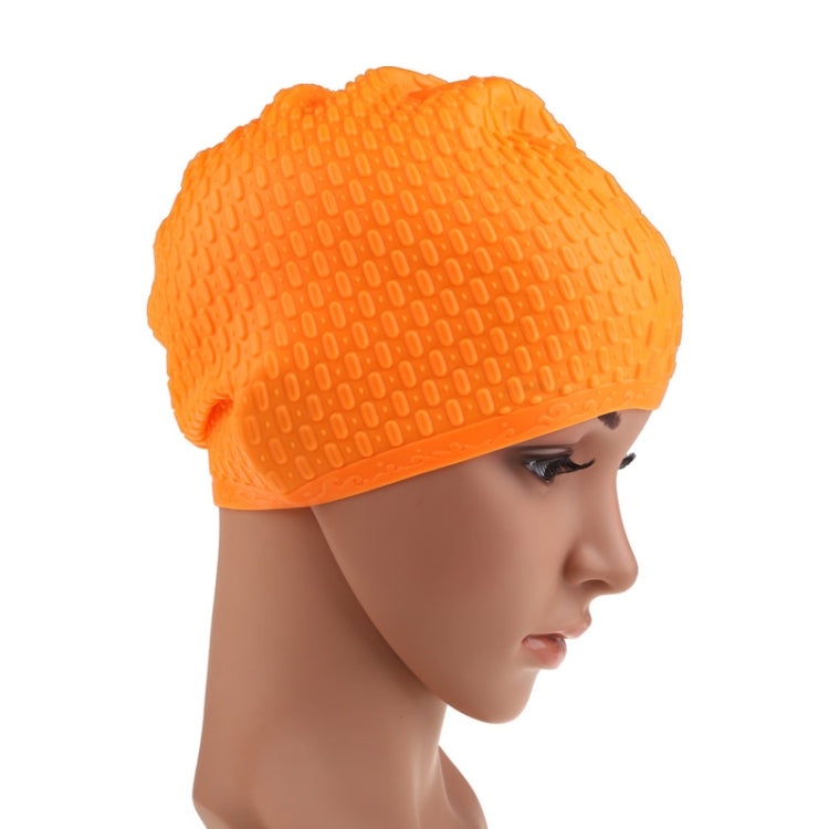 Silicone Waterproof Swimming Caps Protect Ears Long Hair Sports Swimming Cap for Adults, Silicone Long Hair Swimming Cap(Black), Silicone Long Hair Swimming Cap(Dark Blue), Silicone Long Hair Swimming Cap(Light Blue)                                    ...