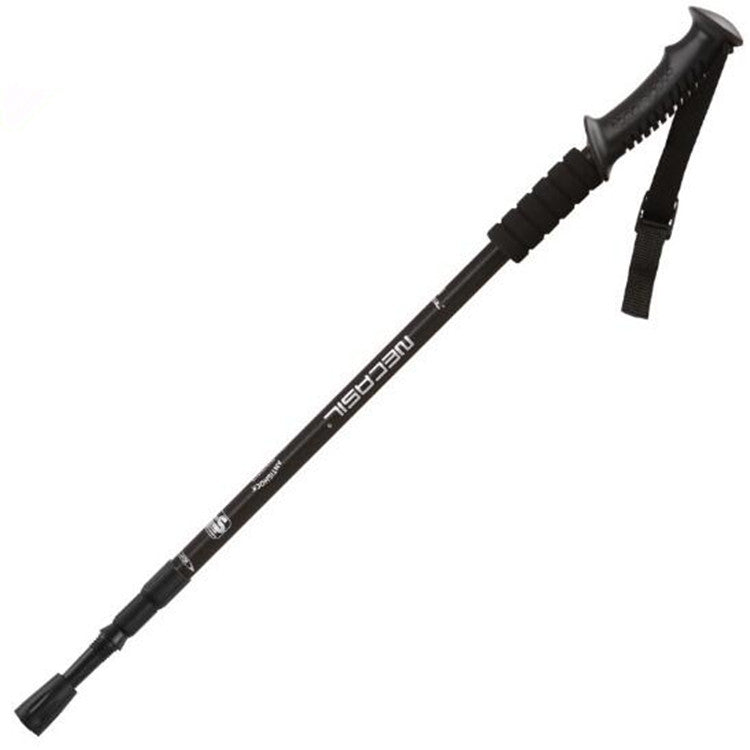 NECASIL Three-section Aluminum Alloy Straight Handle Retractable Trekking Trekking Pole, Three-section (Black), Three-section (Red), Three-section (Blue), Three-section (Silver), Three-section (Purple), Three-section (Gold)
