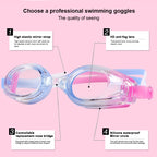 JIEHU JH8102 4 in1 Women HD Transparent Anti-fog Waterproof Swimming Glasses Swimming Cap Set, JIEHU JH8102 (Purple Color), JIEHU JH8102 (Pink), JIEHU JH8102 (Blue Color), JIEHU JH8102 (Blue), JIEHU JH8102 (Black)