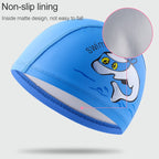 Children Swimming Cap PU Printed Cute Dolphin Pattern Elastic Swimming Cap, Children PU Swimming Cap (Dark Blue), Children PU Swimming Cap (Pink), Children PU Swimming Cap (Sky Blue), Children PU Swimming Cap (Silver Grey)