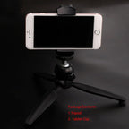 Live Broadcast Tripod Mount Phone Clamp with 1/4 inch Screw Holes & Cold Shoe Base, Phone Clamp