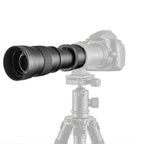 Lightdow 420-800mm Zoom Camera Lens Optical Glass Coating Photographic Lens, 420-800mm Black