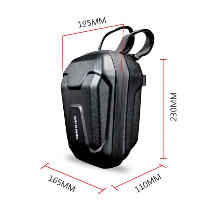 Wild Man Ts9 For Scooter / Bicycle Universal Waterproof Pu + Eva Hard Shell Front Bag with Reflective Warning, Capacity: 2.5l
