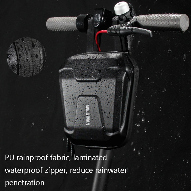 Wild Man Ts9 For Scooter / Bicycle Universal Waterproof Pu + Eva Hard Shell Front Bag with Reflective Warning, Capacity: 2.5l