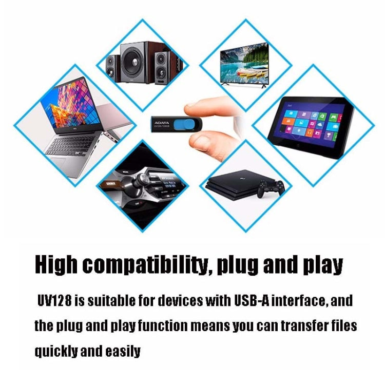 ADATA UV128 Car Speaker Office Storage U Disk, 16GB, 32GB, 64GB, 128GB