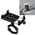 2pcs Aluminum Alloy Bicycle Mobile Phone Holder Motorcycle Mobile Phone Navigation Bracket Electric Motorcycle Hand Rack, Black (Handlebar Style), Gold (Handlebar Style), Silver (Handlebar Style)