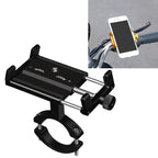 2pcs Aluminum Alloy Bicycle Mobile Phone Holder Motorcycle Mobile Phone Navigation Bracket Electric Motorcycle Hand Rack, Black (Handlebar Style), Gold (Handlebar Style), Silver (Handlebar Style)