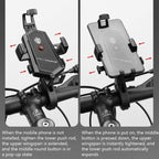 Bicycle Mobile Phone Holder Can Rotate And Adjust Fixed Aluminum Alloy Bracket Automatic Grab Bracket, Handlebar Installation, Rearview Mirror Installation