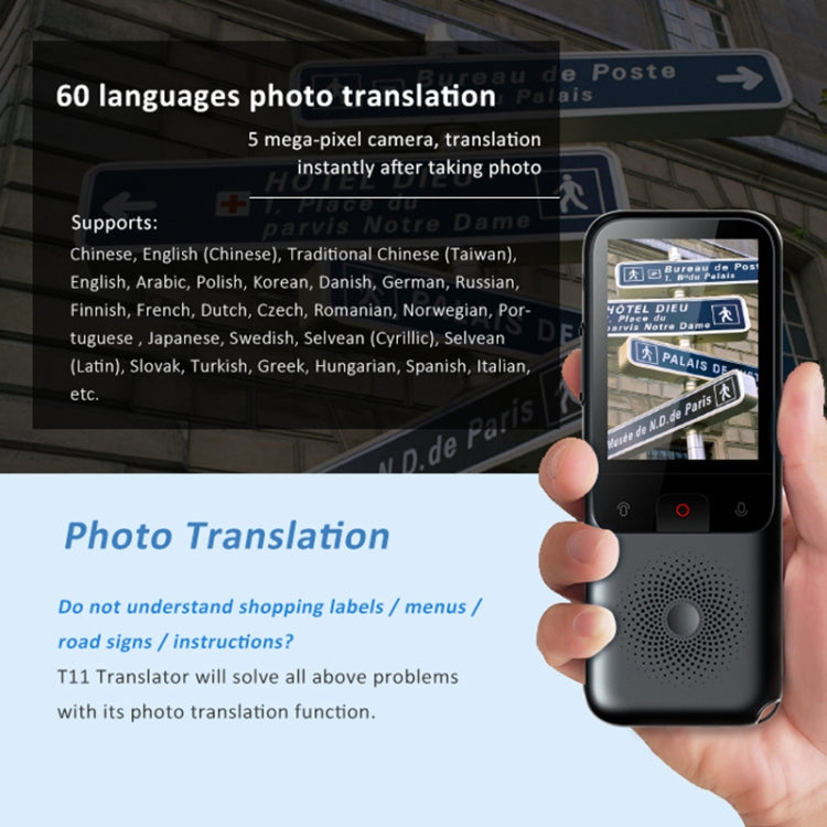 T11 Intelligent Voice Translator WIFI Artificial Intelligence Language Translation