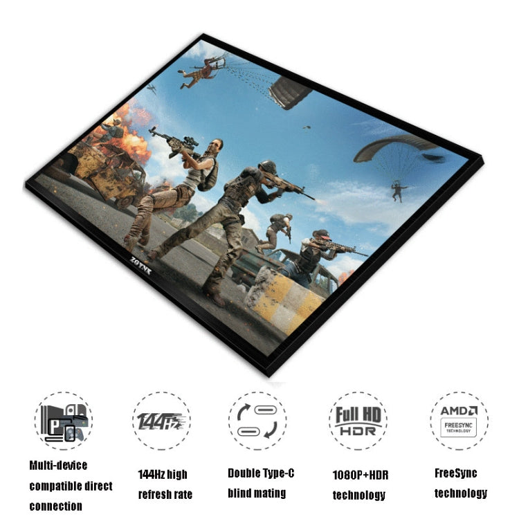 ZGYNK TPZ1303 Type-c Portable Computer Extender Display, US Plug, 10.1 inch 2560x1400, 11.6 inch 1920x1080, 13.3 inch 1920x1080, 13.3 inch 2560x1400, 14.1 inch 2560x1400, 15.6 inch 1920x1080, 15.6 inch 3840x2160