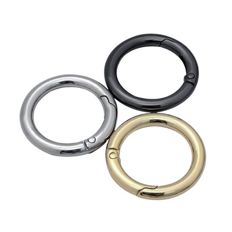 10pcs Zinc Alloy Spring Ring Metal Open Bag Webbing Keychain, 2 inch Light Gold, 2 inch Black, 2 inch Silver, Half-inch Light Gold, Half-inch Black, Half-inch Silver