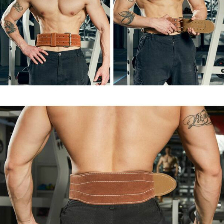 EADEN Cowhide Fitness Waist Protective Belt Squat Weightlifting Waist Support, M, L, XL