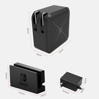 Multi-Function Projection And Charging AC Adapter Base Support Android/PC/Lite For Switch, Black+US Plug, Black+EU Plug, Black+UK Plug