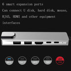 6 in 1 USB3.1 Type-C to HDMI+RJ45 Docking Station for Nintendo Type-C Docking Station, 6 in 1