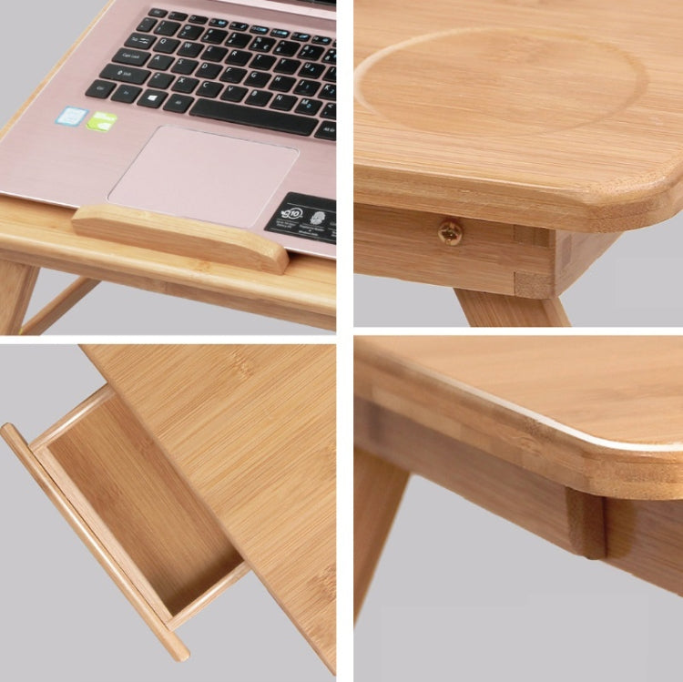 Folding Laptop Desk Bed Card Slot Lifting Type Lazy Computer Desk, Small (50cm) with Drawer, Medium (54cm) with Drawer, Large (72cm) with Drawer